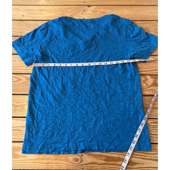 Theory Henley Top Size Medium Men’s Blue Short Sleeve - Picture 6 of 6